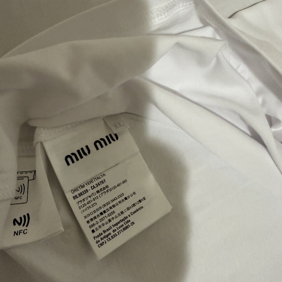 Miu Miu White Men's T-Shirt - Picture 4 of 4